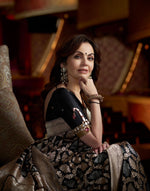 Riwayat | Handwoven Black Banarasi Katan Silk Saree