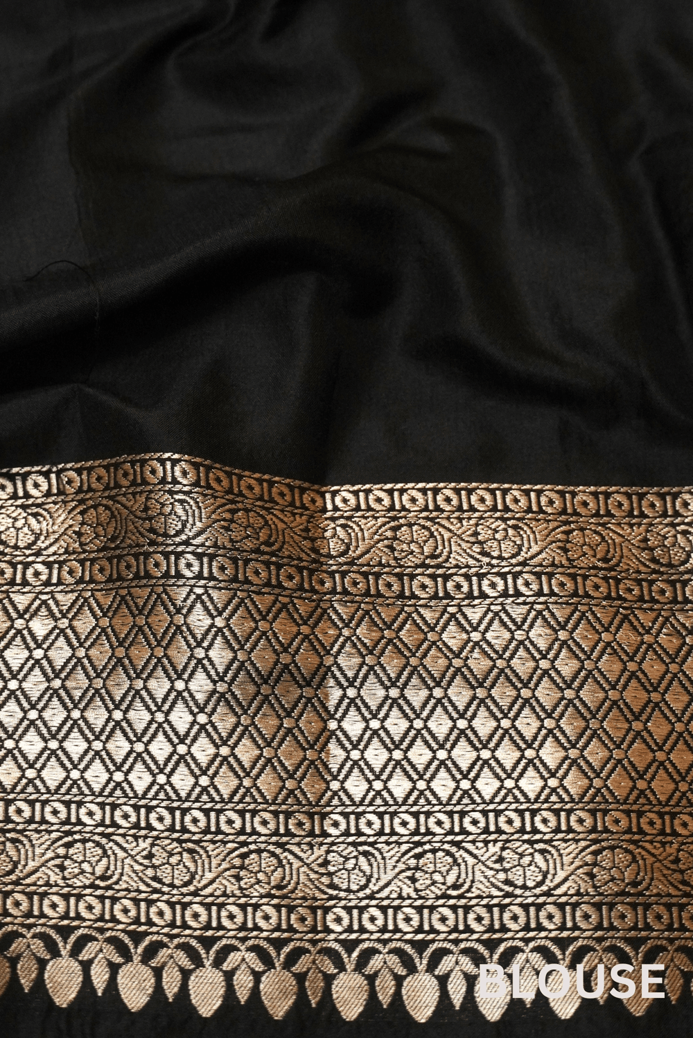 Riwayat | Handwoven Black Banarasi Katan Silk Saree
