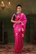 Gajj | Handwoven Pink Banarasi Katan Soft Silk Saree