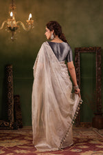 Raas | Handwoven Rose Gold Banarasi Tissue Silk Saree