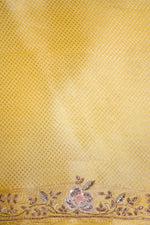 Designer Lemon Yellow Tissue Silk Saree