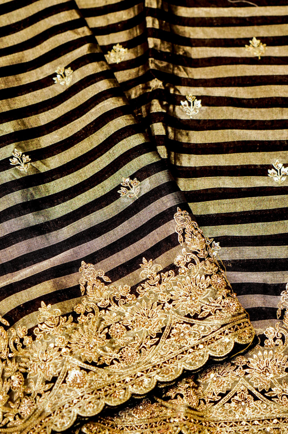 Designer Black Tissue Silk Saree
