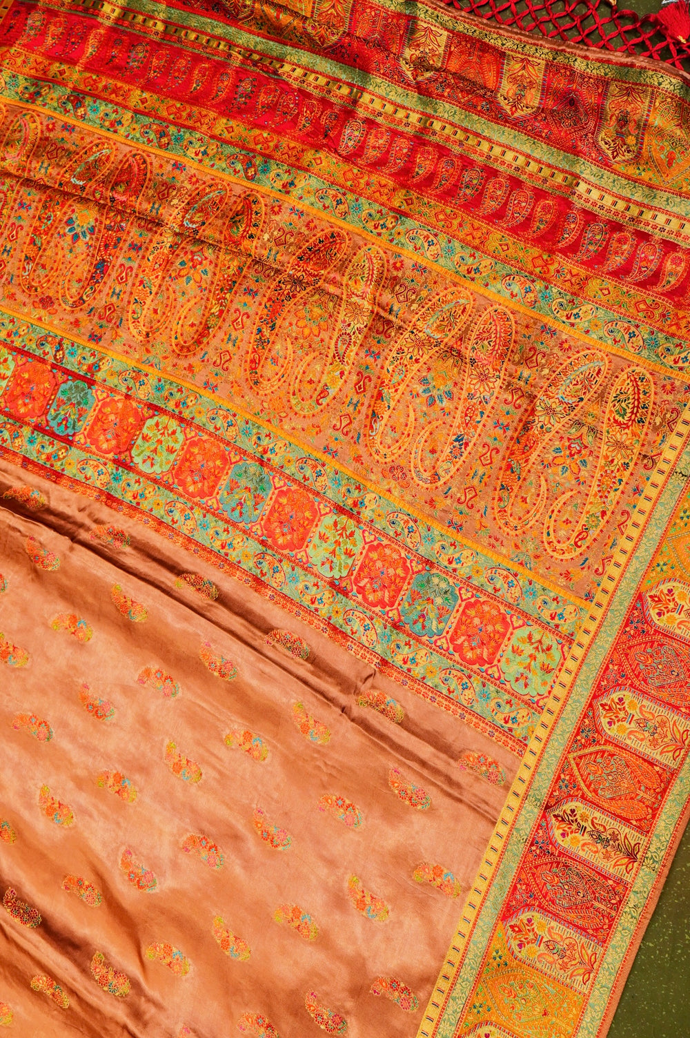 Banarasi Copper Brown Blended Mashroom Silk Saree