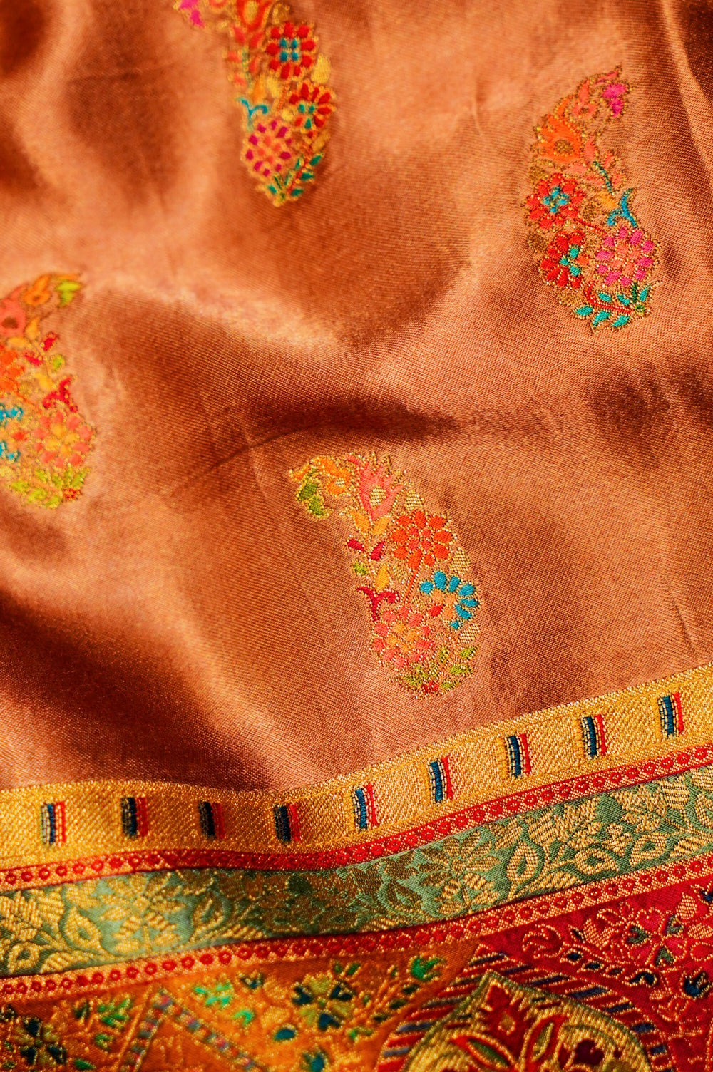 Banarasi Copper Brown Blended Mashroom Silk Saree