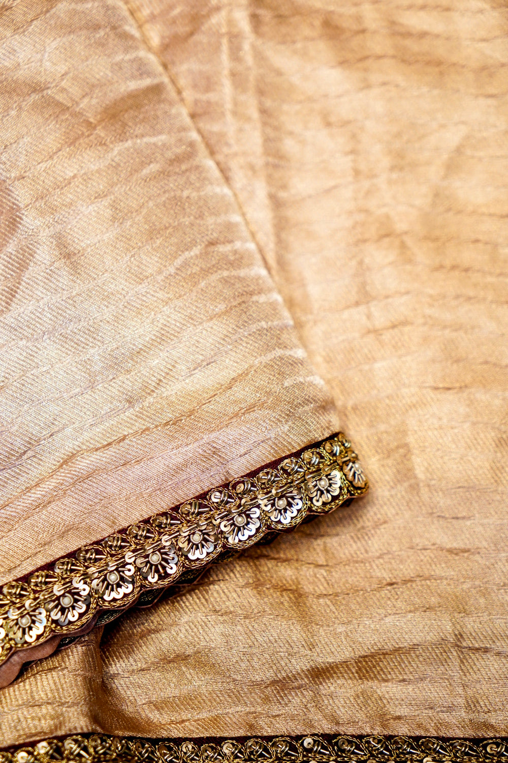 Handwoven Golden Designer Tissue Silk Saree