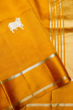 Handwoven Yellow Banarasi Katan Soft Silk Saree