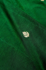 Handwoven Dark Green Banarasi Katan Soft Silk Saree