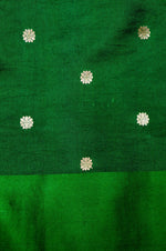 Handwoven Dark Green Banarasi Katan Soft Silk Saree