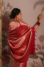 Handwoven Pink Banarasi Katan Silk Saree
