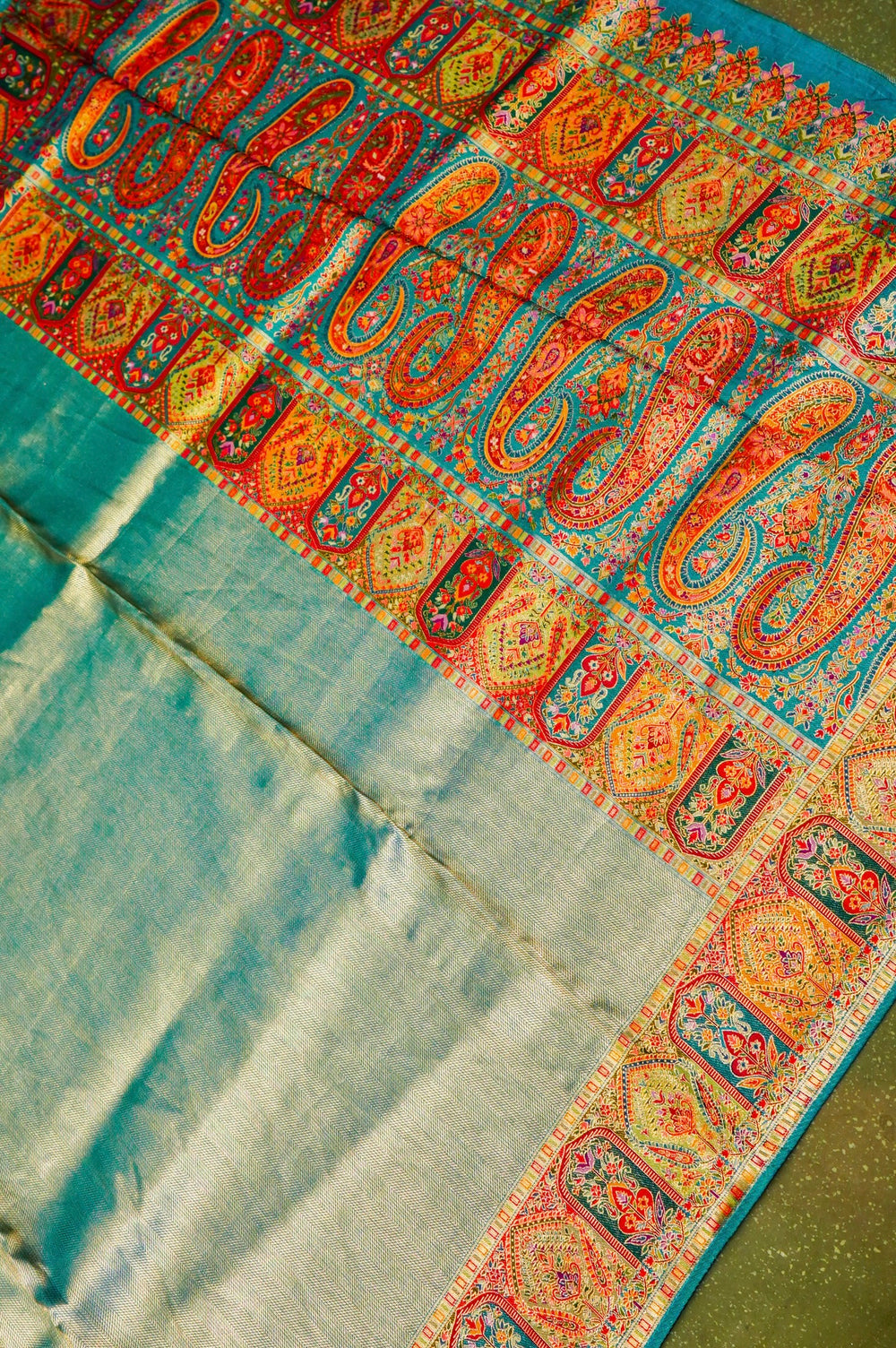 Banarasi Sea Green Blended Moonga Silk Saree