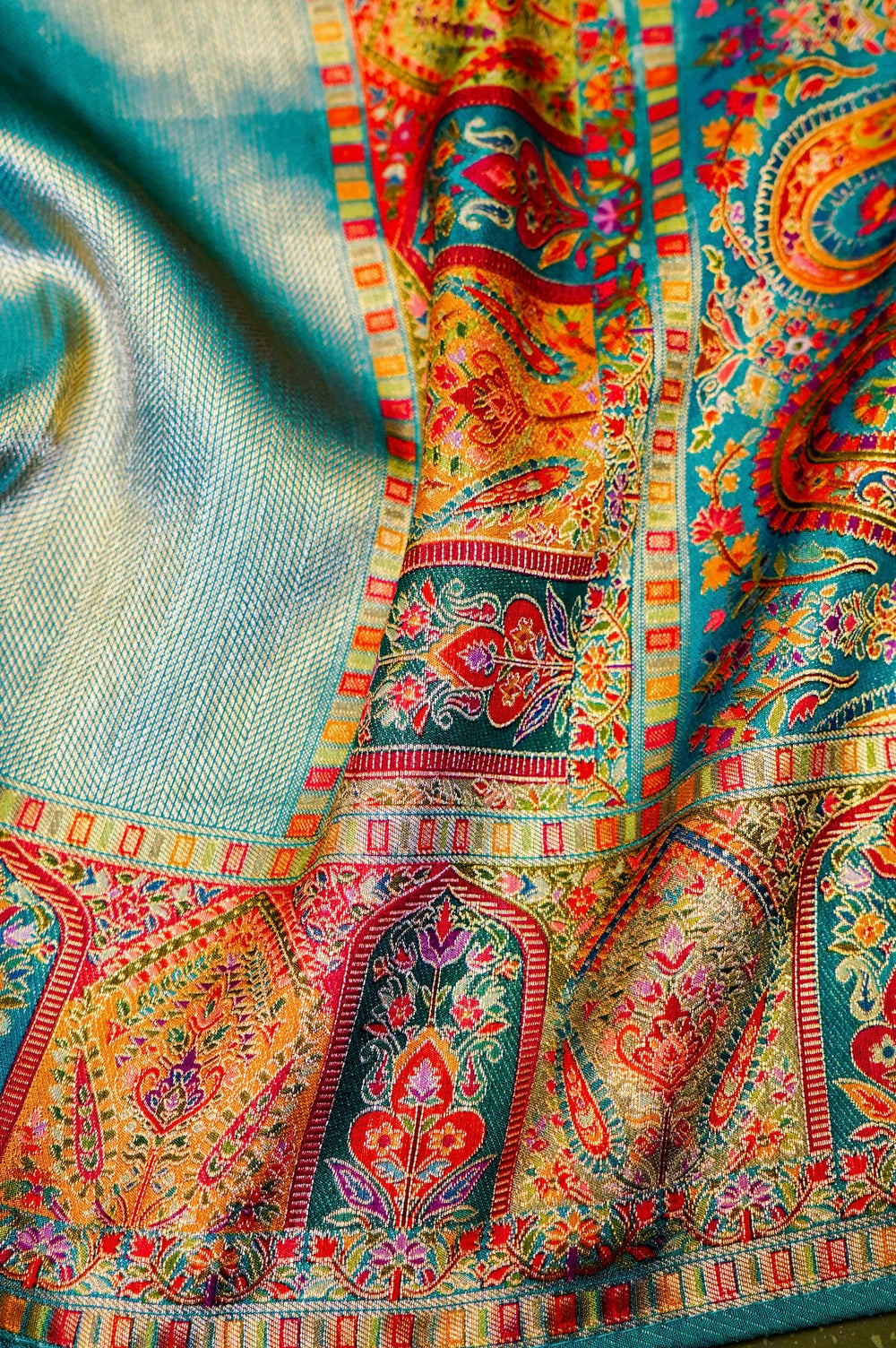 Banarasi Sea Green Blended Moonga Silk Saree