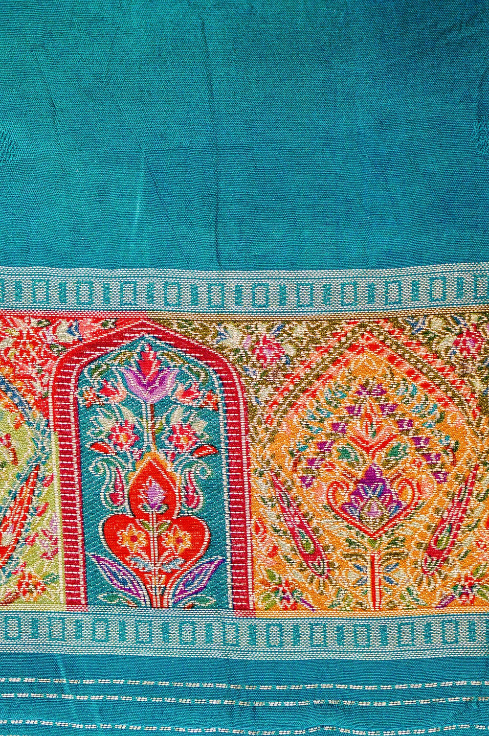 Banarasi Sea Green Blended Moonga Silk Saree