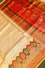Banarasi Beige Blended Moonga Silk Saree