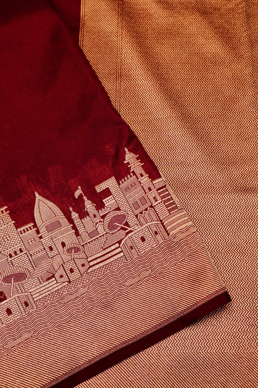 Banarasi Maroon Blended Katan Silk Saree