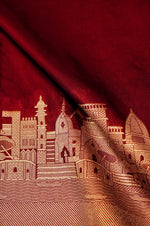 Banarasi Maroon Blended Katan Silk Saree