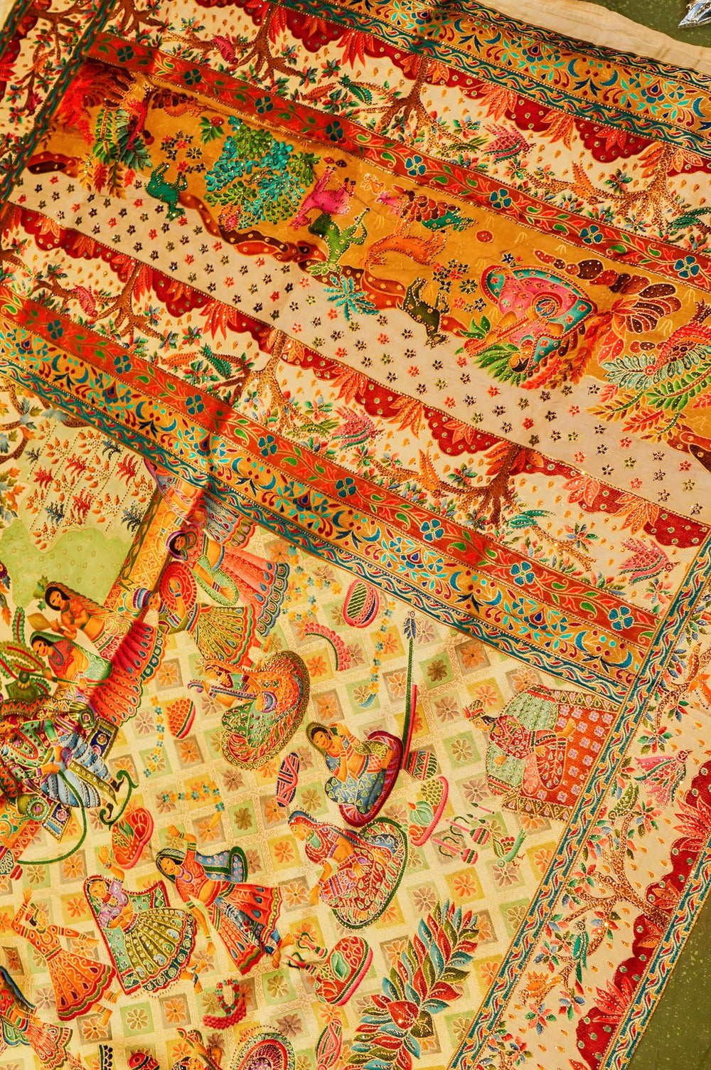 Banarasi Cream Blended Moonga Silk Saree