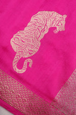 Vantara | Handwoven Rani Pink Banarasi Katan Silk Saree