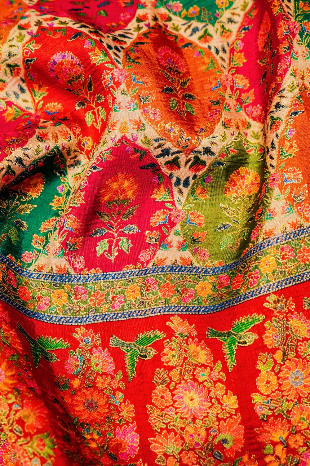 Banarasi Multi Color Blended Moonga Silk Saree