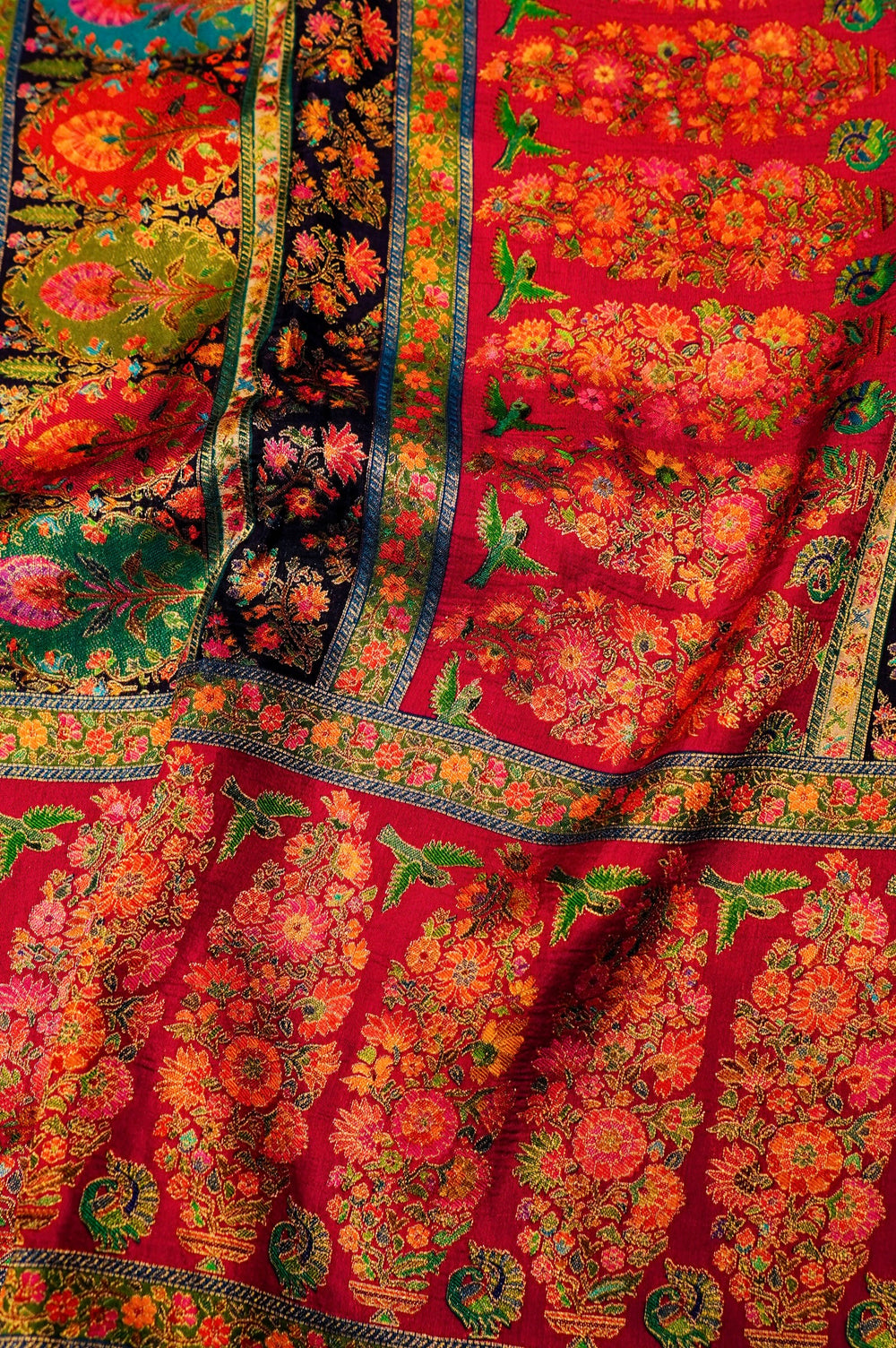 Banarasi Multi Color Blended Moonga Silk Saree