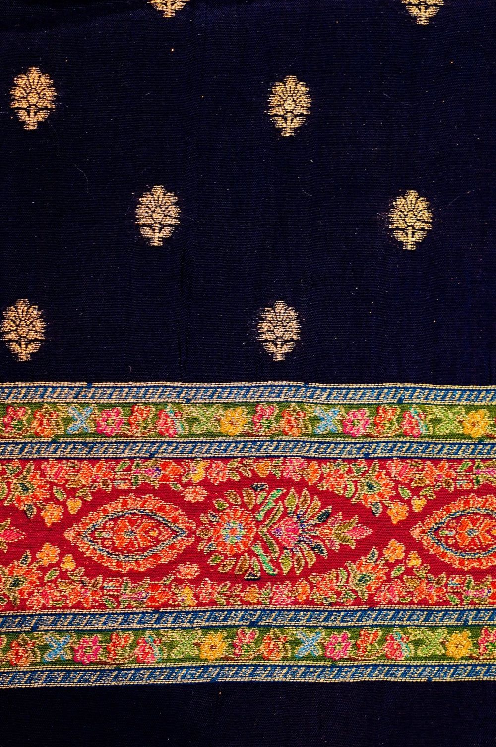 Banarasi Multi Color Blended Moonga Silk Saree