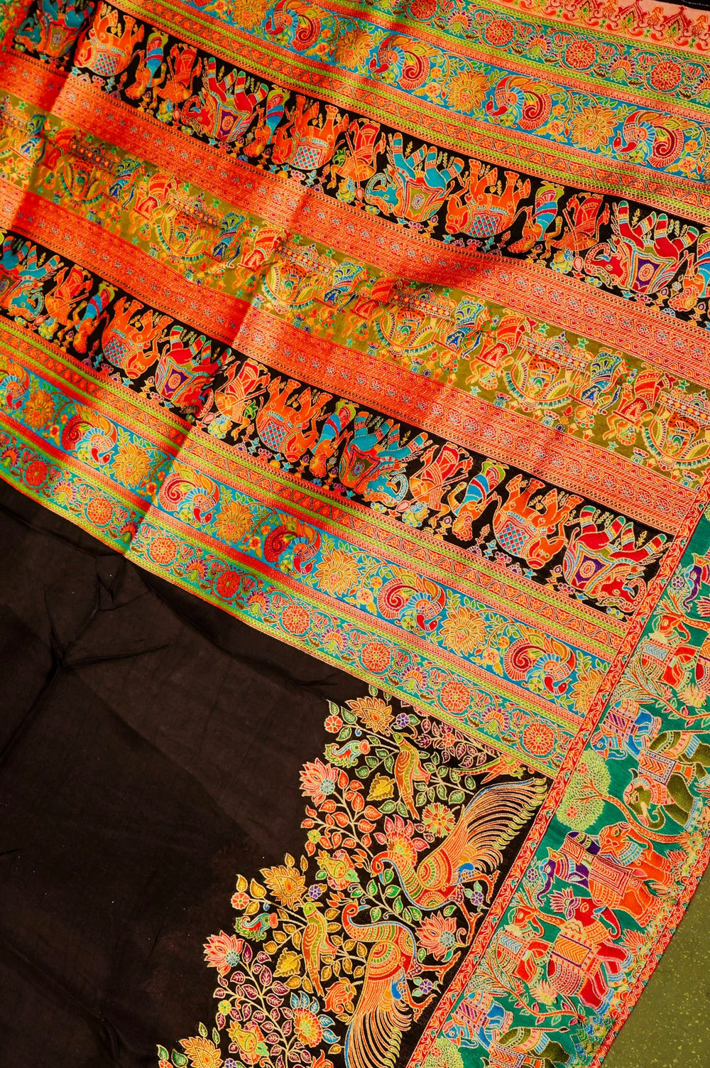 Banarasi Black Blended Moonga Silk Saree