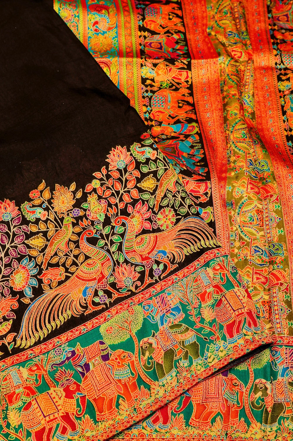 Banarasi Black Blended Moonga Silk Saree