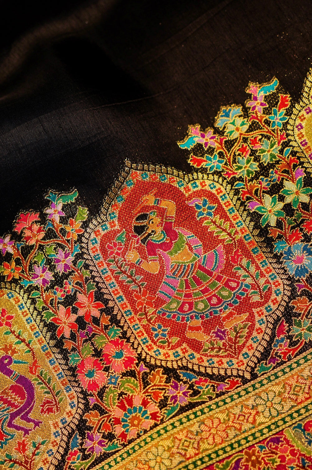 Banarasi Black Blended Moonga Silk Saree