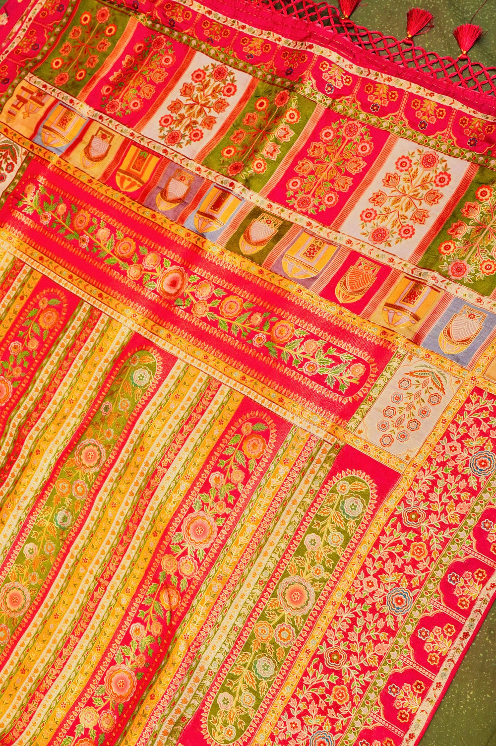 Banarasi Multi Color Blended Moonga Silk Saree