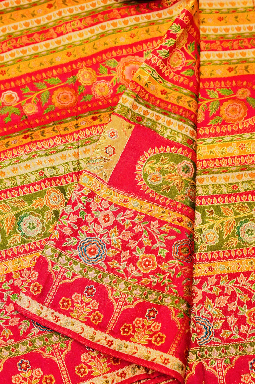 Banarasi Multi Color Blended Moonga Silk Saree
