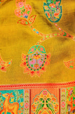 Banarasi Mustard Blended Moonga Silk Saree