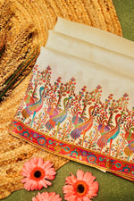 Banarasi Off White Blended Moonga Silk Saree