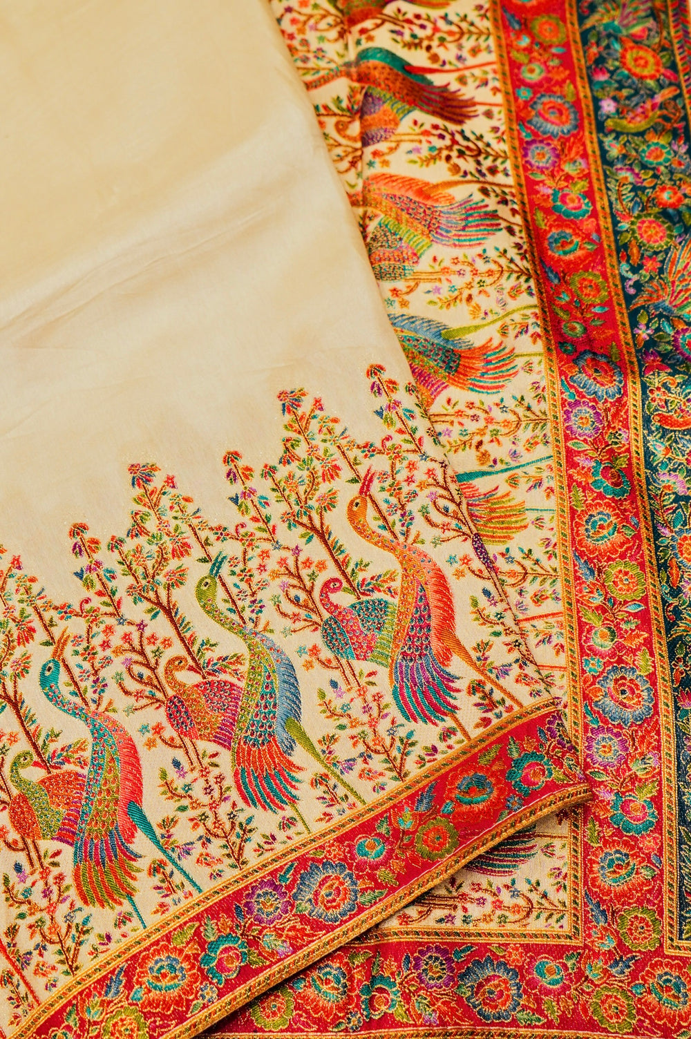Banarasi Off White Blended Moonga Silk Saree