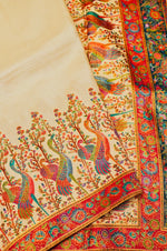 Banarasi Off White Blended Moonga Silk Saree