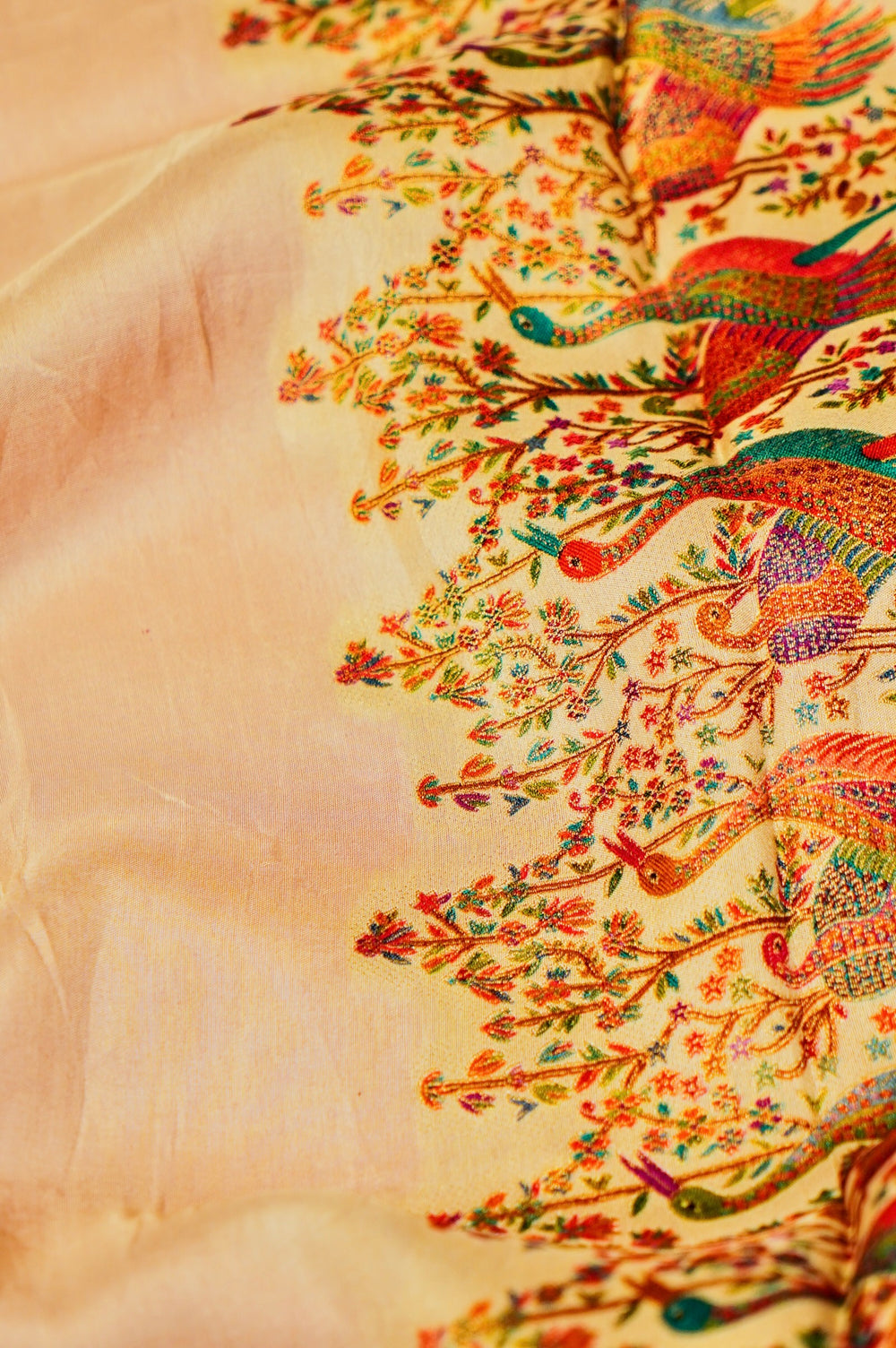 Banarasi Off White Blended Moonga Silk Saree