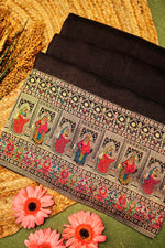 Banarasi Black Blended Moonga Silk Saree