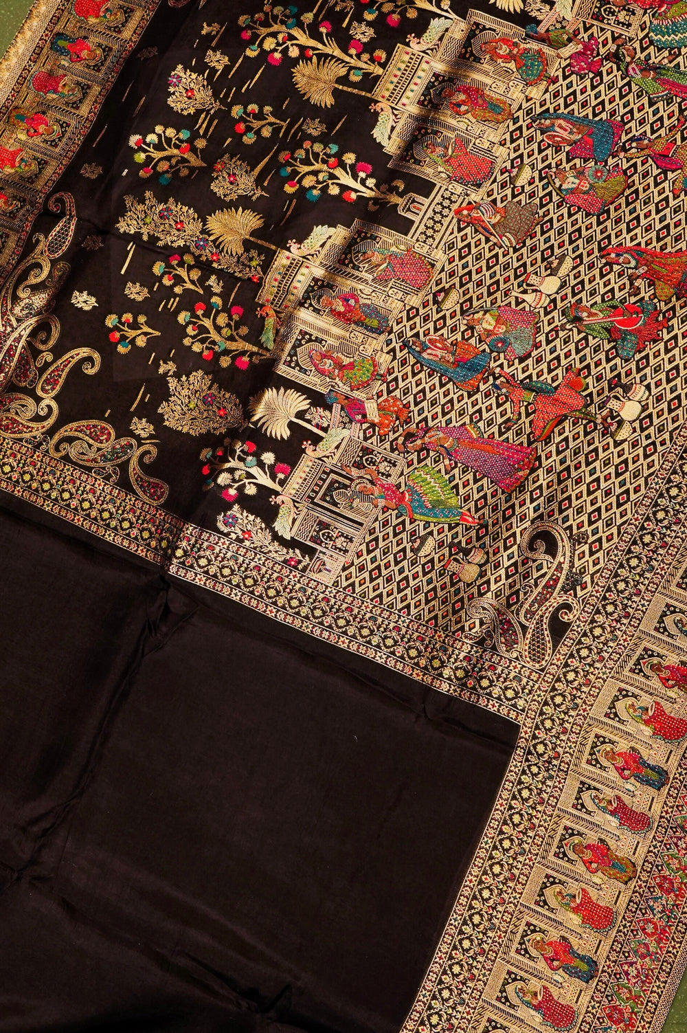 Banarasi Black Blended Moonga Silk Saree