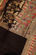 Banarasi Black Blended Moonga Silk Saree