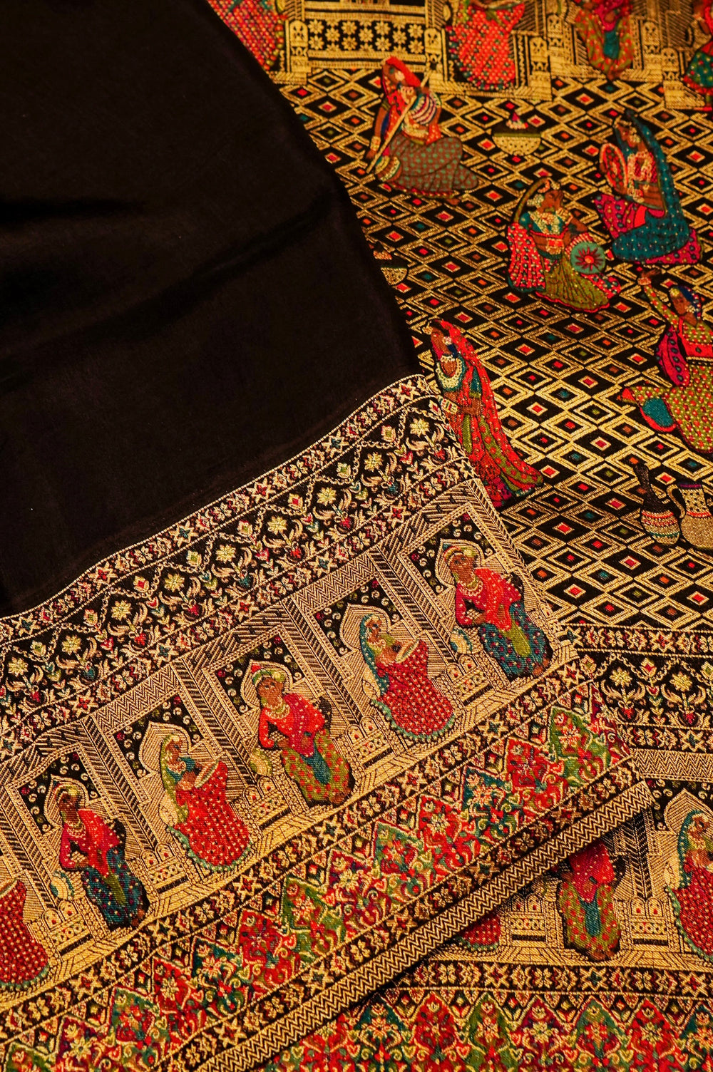 Banarasi Black Blended Moonga Silk Saree