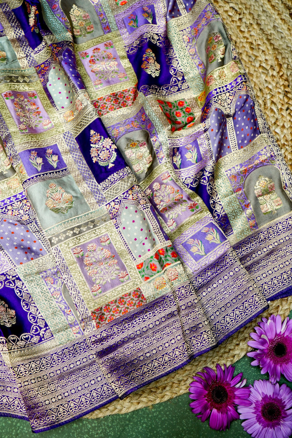 Banarasi Purple Blended Moonga Silk Saree