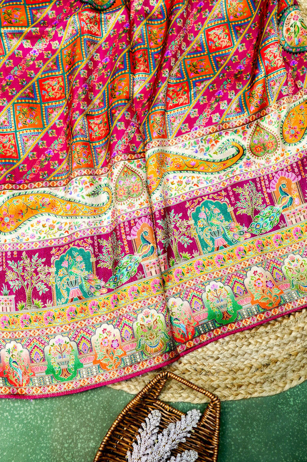 Banarasi Rani Pink Blended Moonga Silk Saree