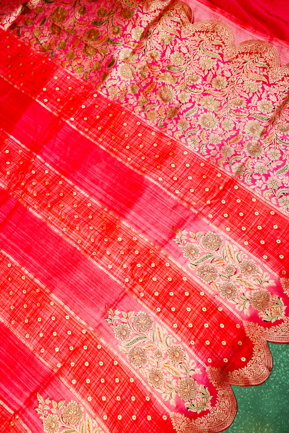 Banarasi Reddish Pink Blended Moonga Silk Saree