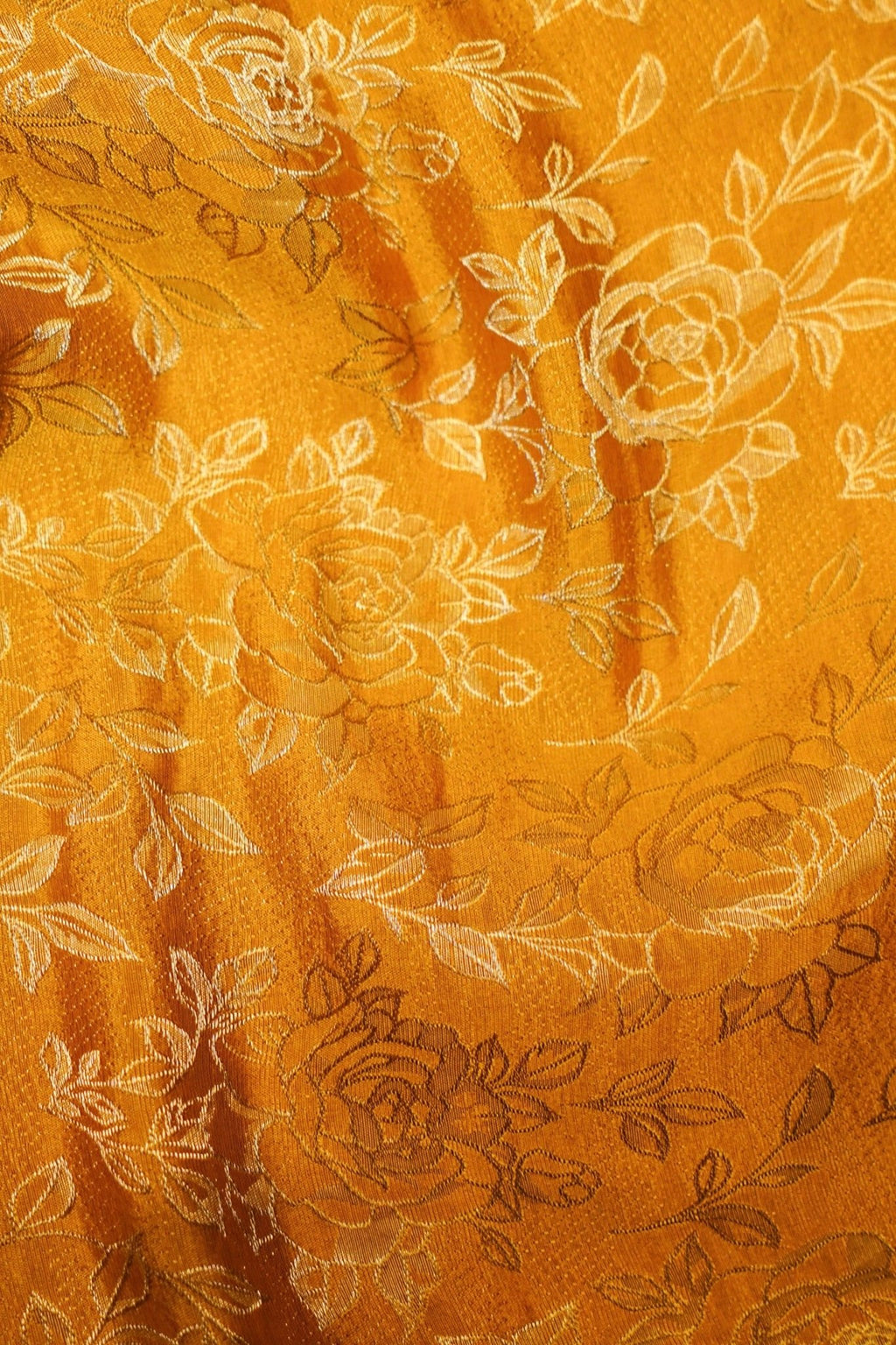 Handwoven Yellow Banarasi Crepe Silk Suit
