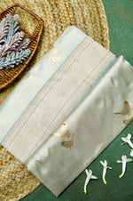 Vantara | Handwoven Light Grey Banarasi Katan Silk Saree