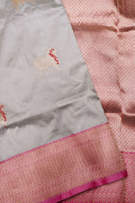 Vantara | Handwoven Grey Banarasi Katan Silk Saree