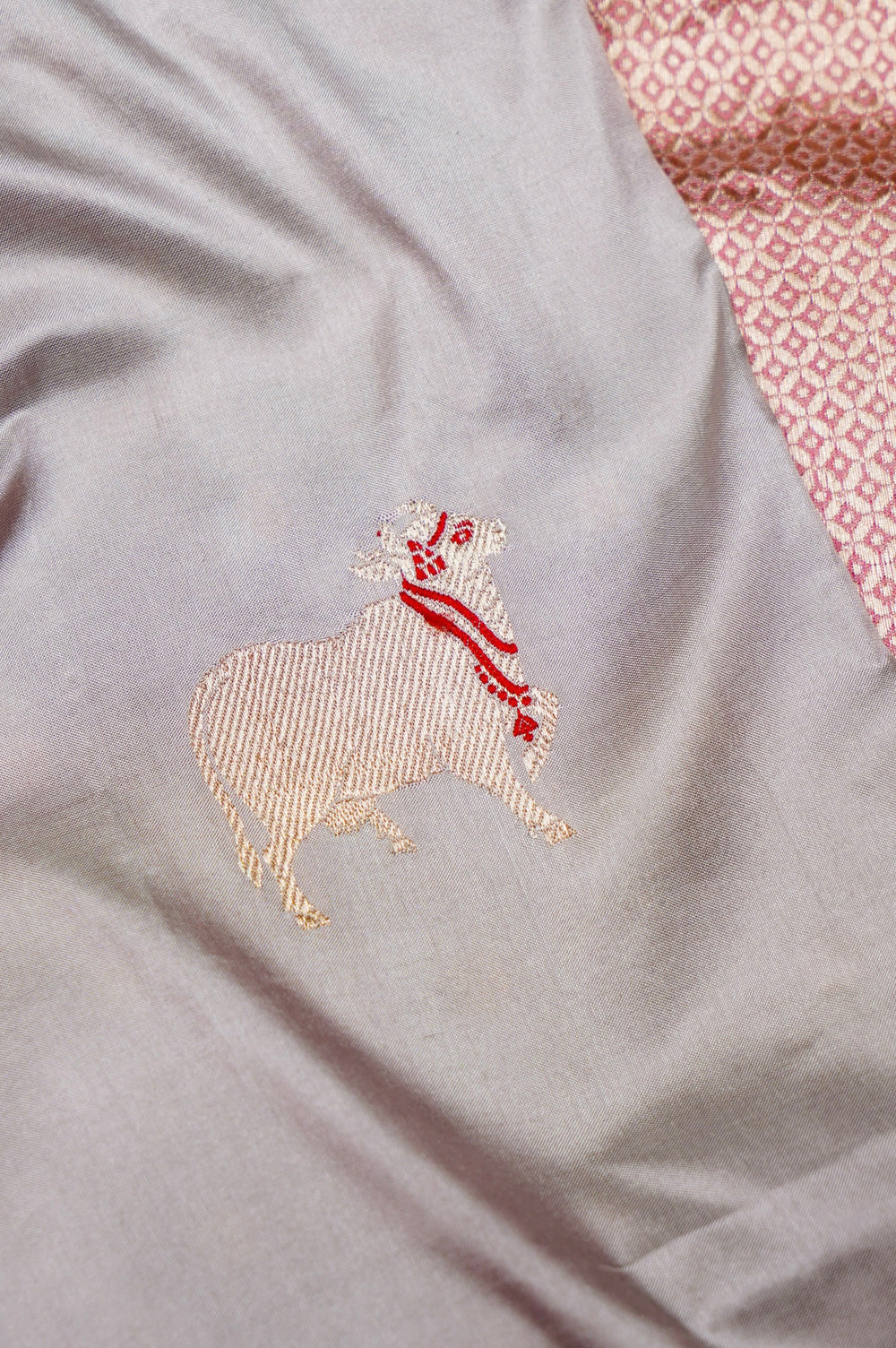 Vantara | Handwoven Grey Banarasi Katan Silk Saree
