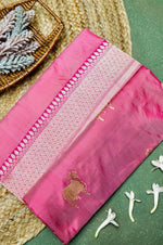 Vantara | Handwoven Pink Banarasi Katan Silk Saree