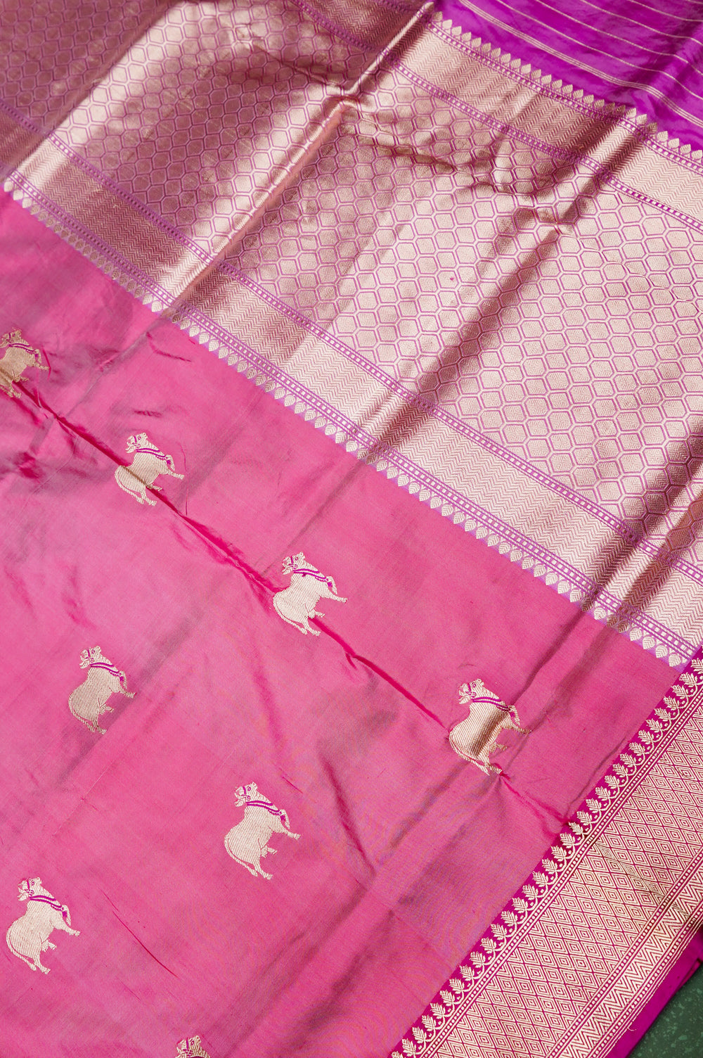 Vantara | Handwoven Pink Banarasi Katan Silk Saree