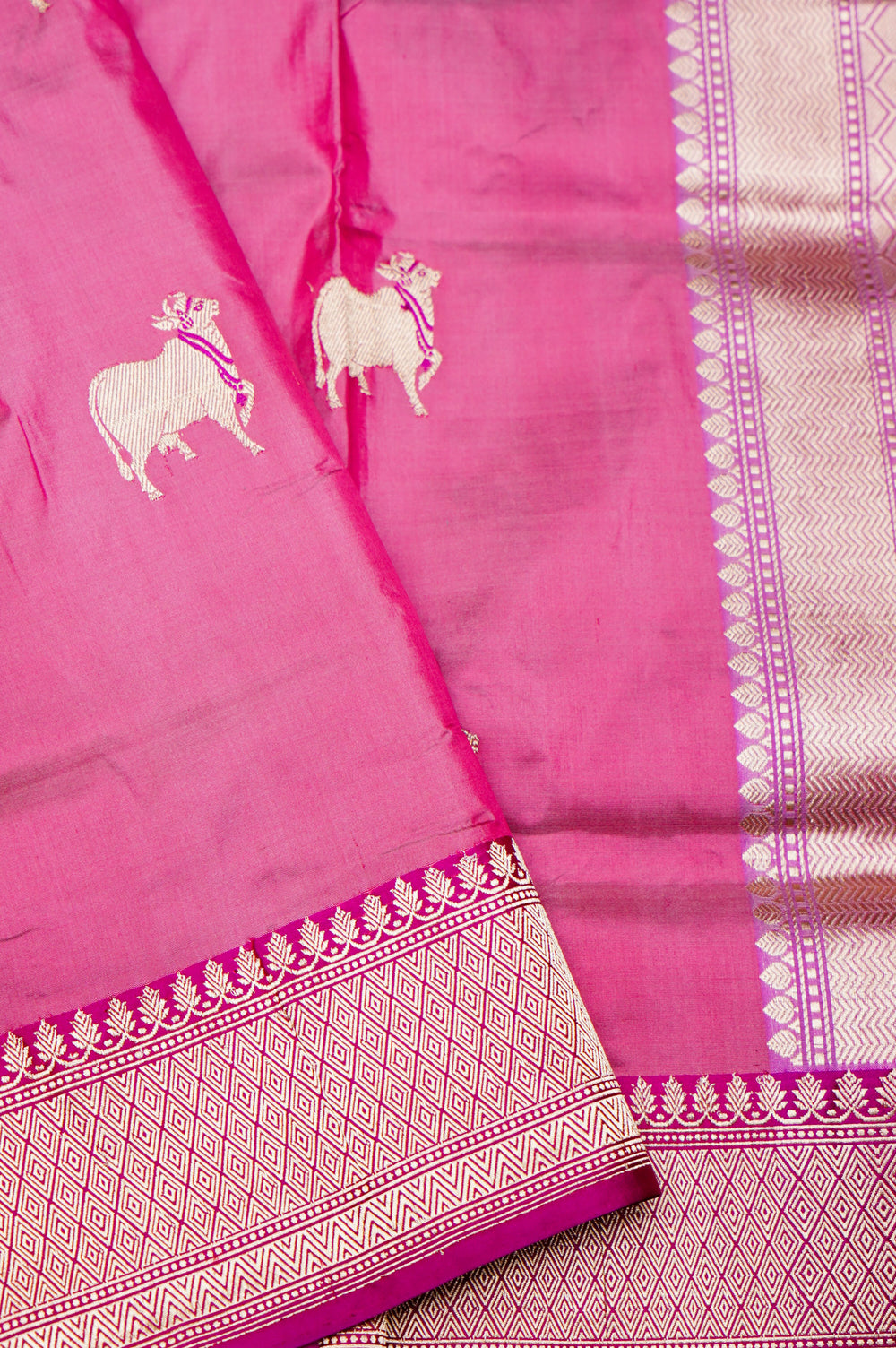 Vantara | Handwoven Pink Banarasi Katan Silk Saree