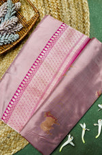 Vantara | Handwoven Baby Pink Banarasi Katan Silk Saree