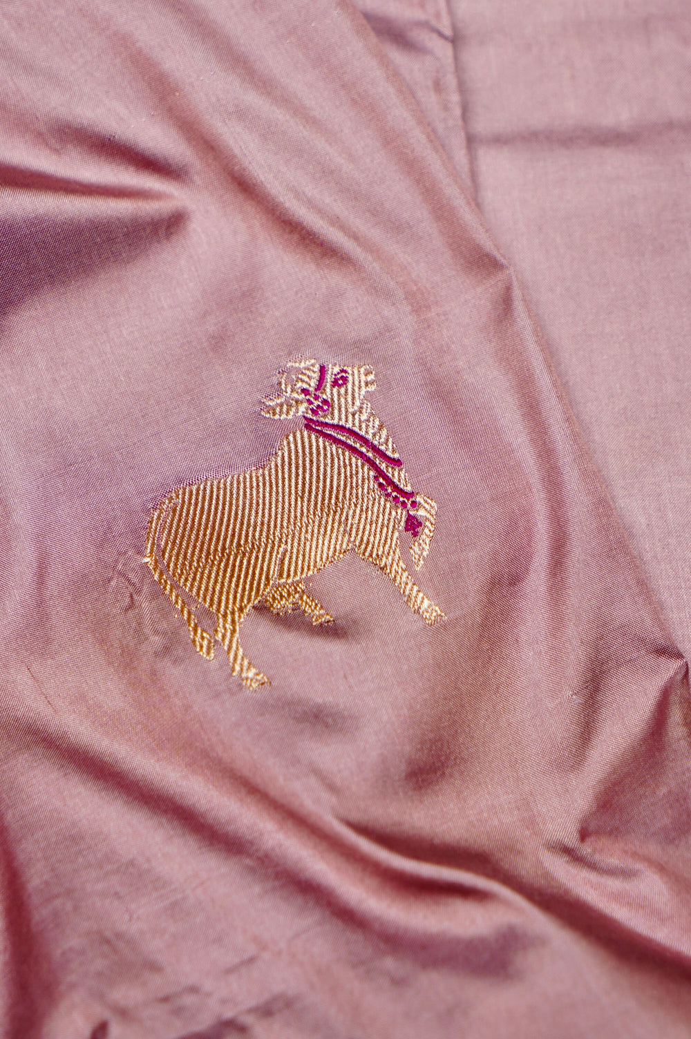 Vantara | Handwoven Baby Pink Banarasi Katan Silk Saree